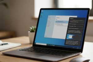 Панель истории буфера обмена Windows 10 на экране ноутбука