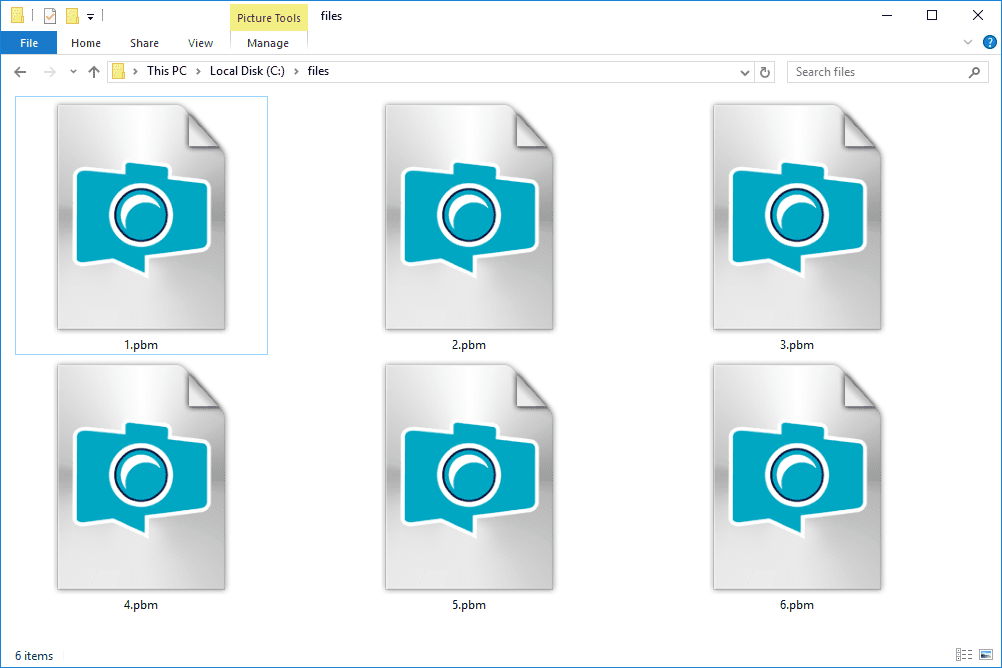 Файл с PBM расширением файла , скорее всего , переносимый файл растрового изображения Эти файлы представляют собой текстовые файлы чернобелых