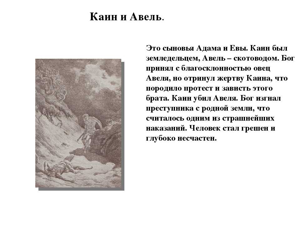 за что каин авеля убил кратко
