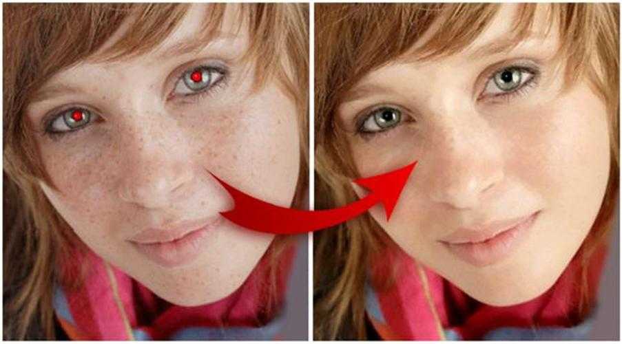 Убрать красные глаза на фото приложение айфон