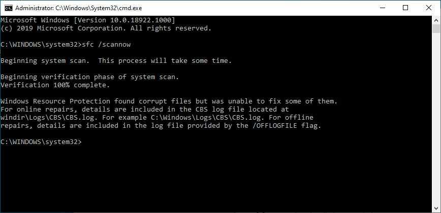 Как использовать команду sfc для сканирования файловой системы windows 10