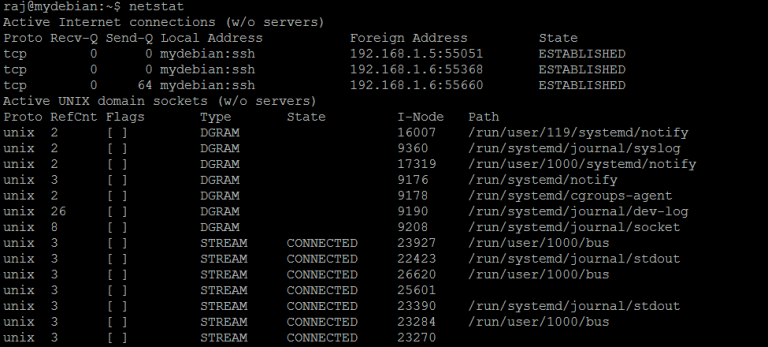 Команда netstat linux - открытые порты таблица маршрутизации