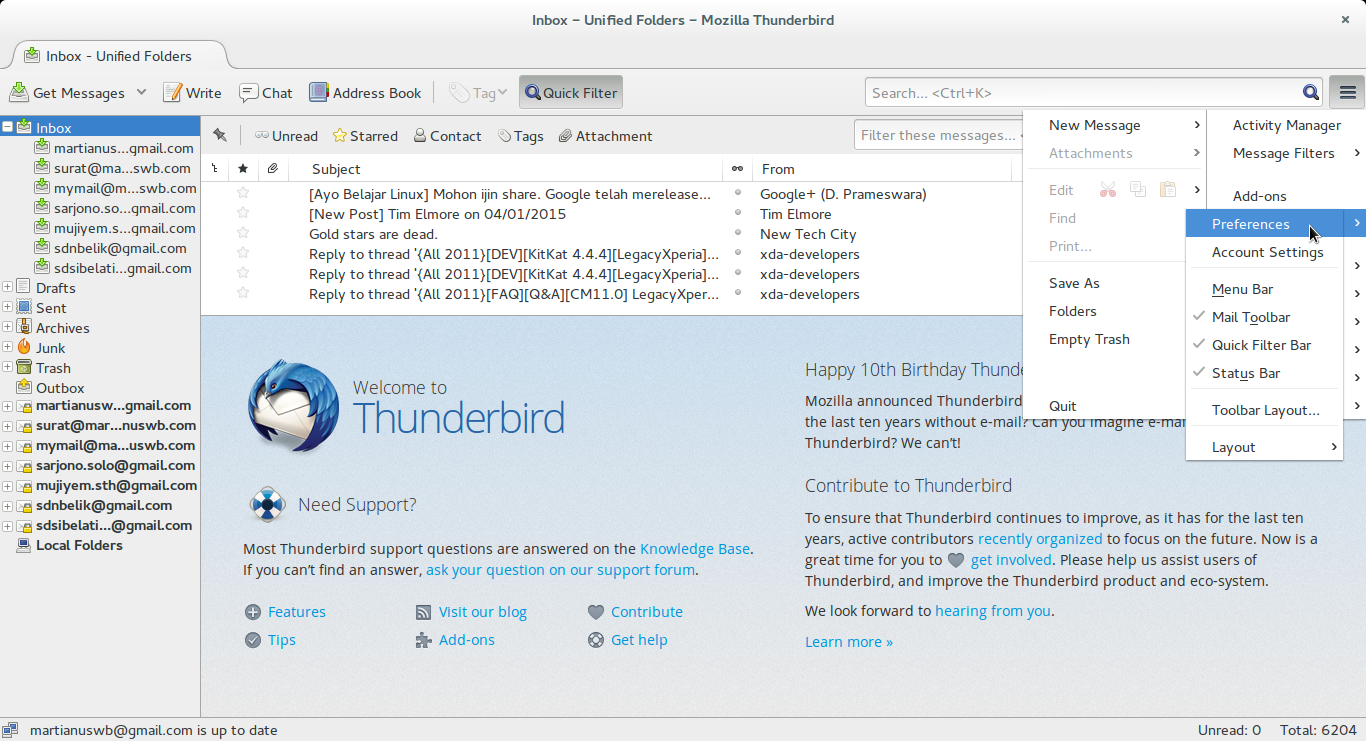 Thunderbird перевод. Mozilla Thunderbird. Thunderbird почта. Thunderbird меню. Mozilla Thunderbird темы Office.